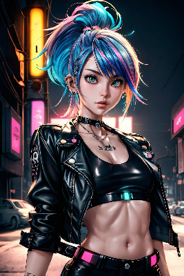 Rainbow Hair Punker 23